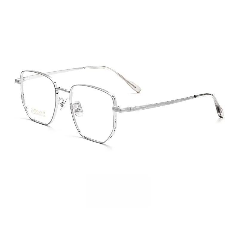 Yimaruili Unisex Full Rim Small Square Titanium Eyeglasses K5088