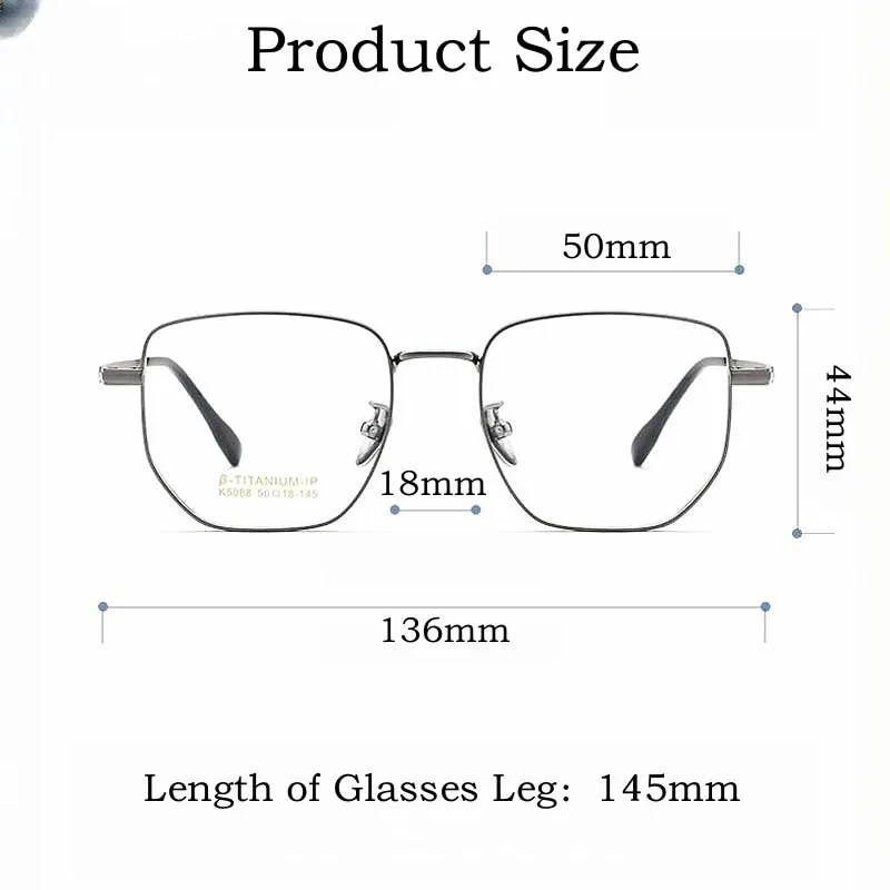 Yimaruili Unisex Full Rim Small Square Titanium Eyeglasses K5088